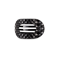 Flat Round Hair Clip | Small | Jet Black Quilted
