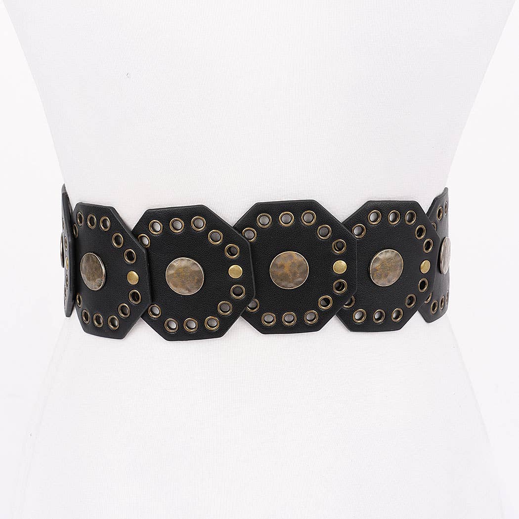 Metal Vintage Belt Camel or Black