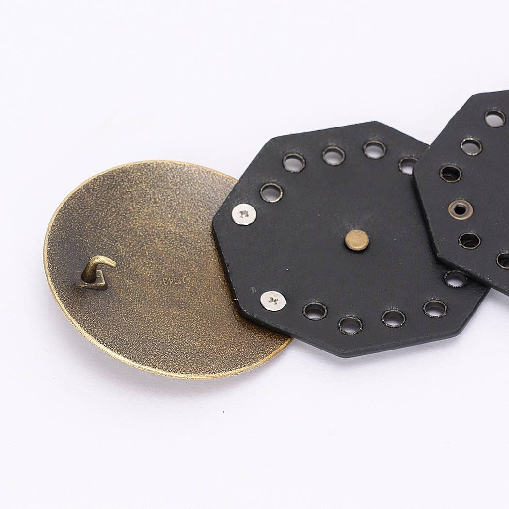 Metal Vintage Belt Camel or Black
