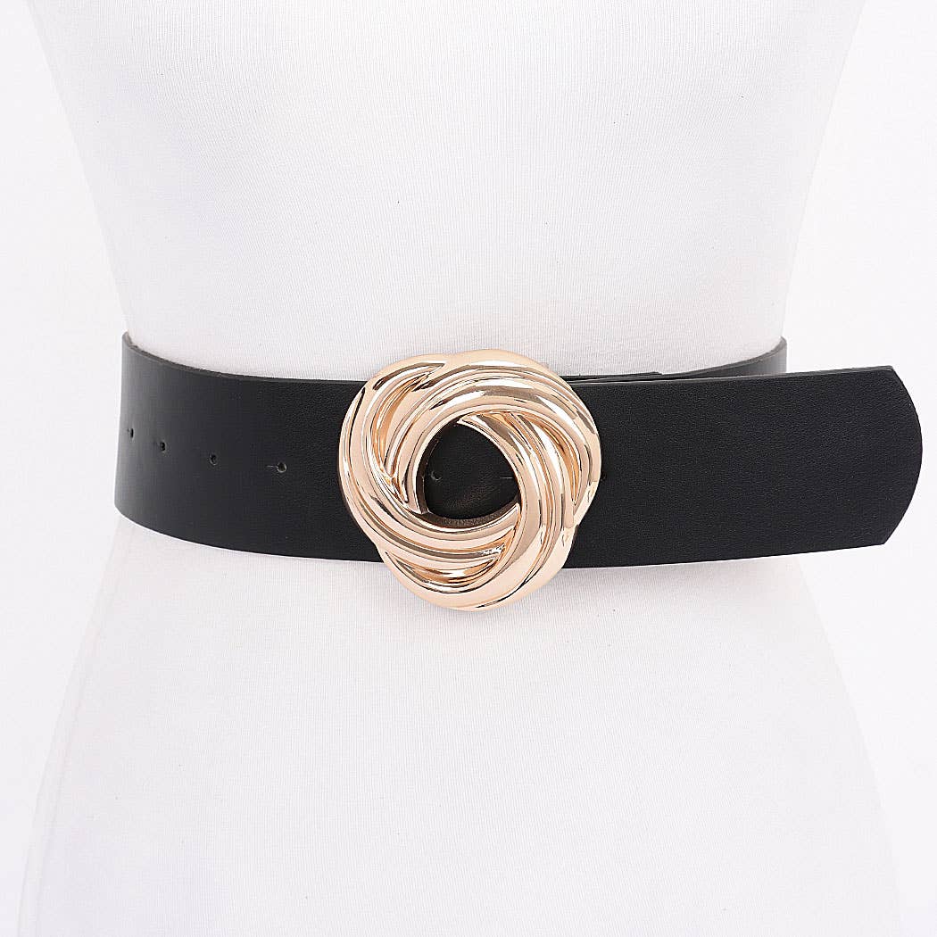 Metal Buckle PU Belt: BK