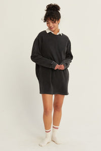 Mineral Wash Sweatshirt Dress Three Colors!