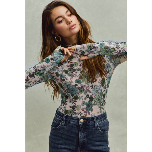 The Olive Garden Floral Mesh Top 🌿🌸