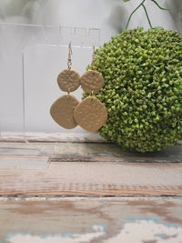 Gold Hammered Clay Earrings