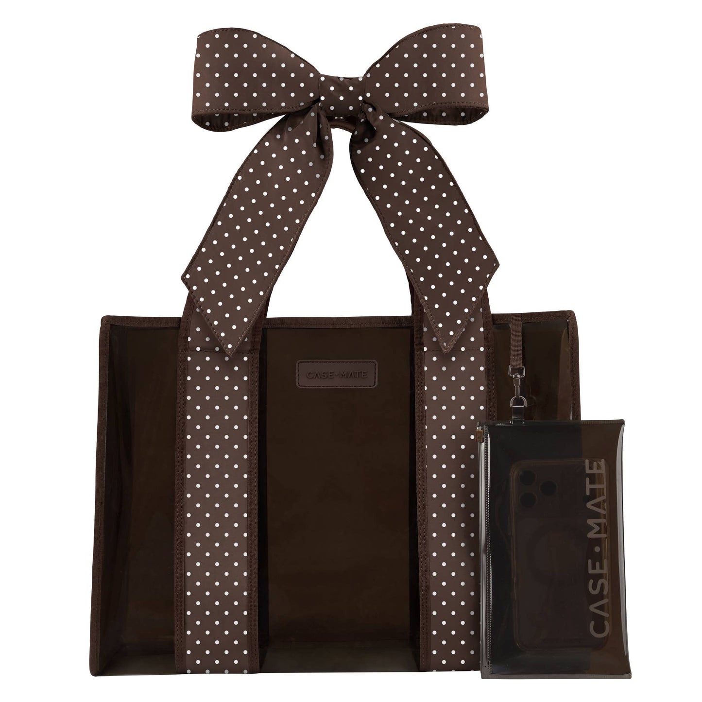 Case-Mate Espresso Polka Dot Bow Jelly Tote Bag