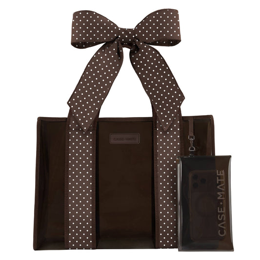 Case-Mate Espresso Polka Dot Bow Jelly Tote Bag