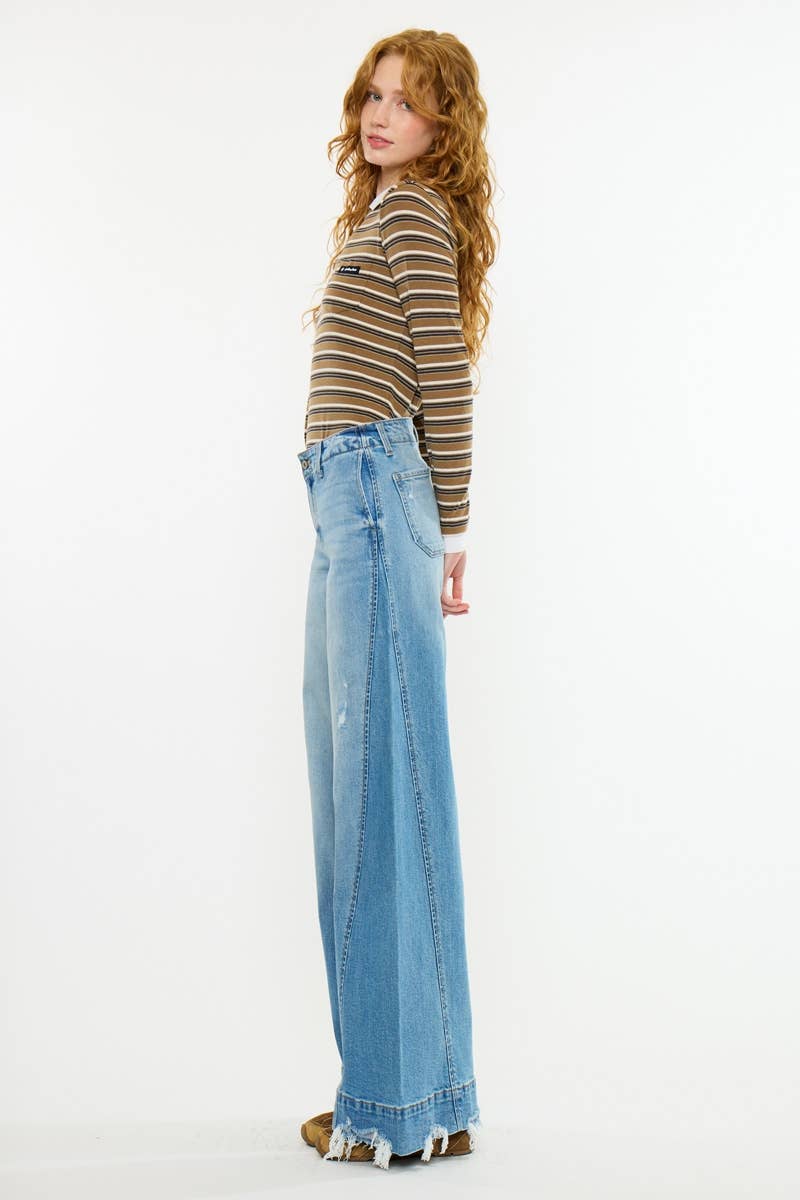 KanCan Mid Rise Super Wide Denim