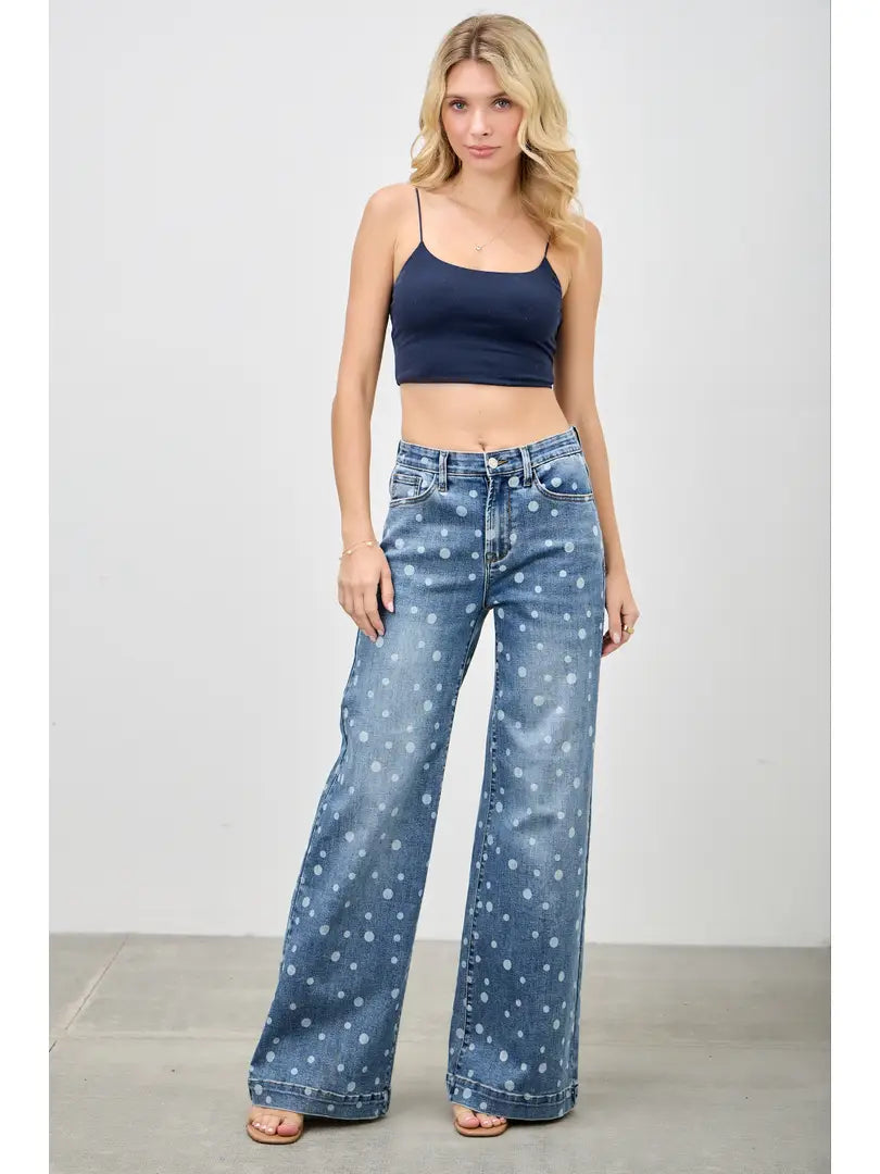 Confetti Dot Wide Leg Jeans