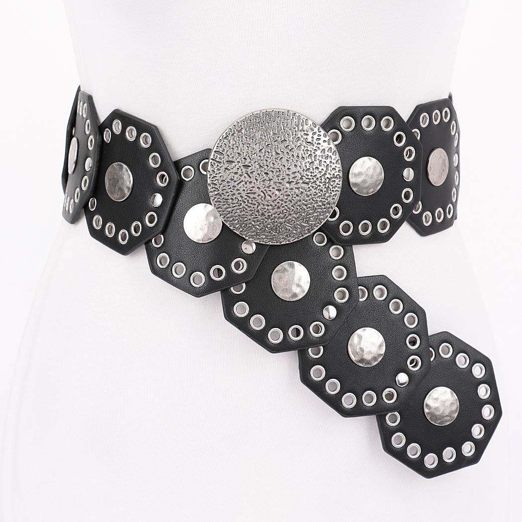 Metal Vintage Belt Camel or Black