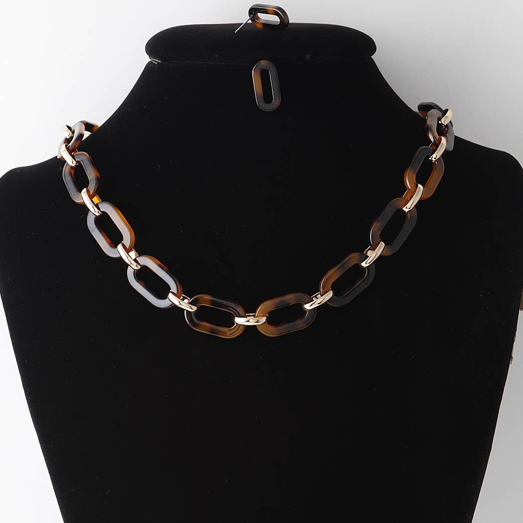Marbled Link Chain Necklace