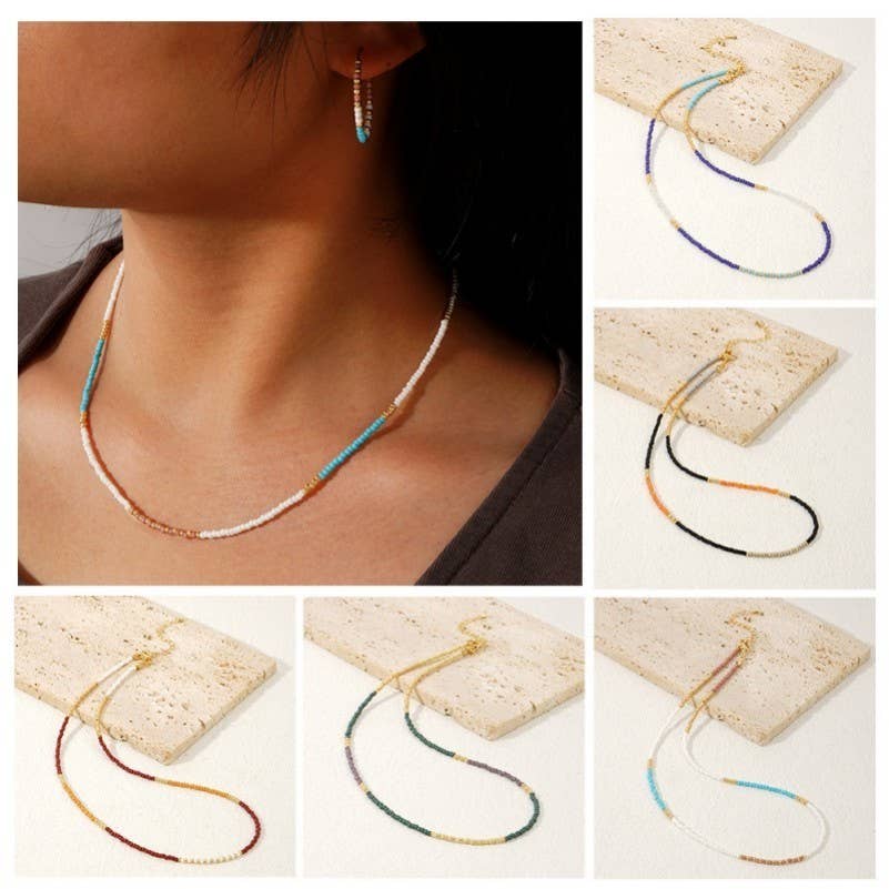 Teal Beaded Necklace