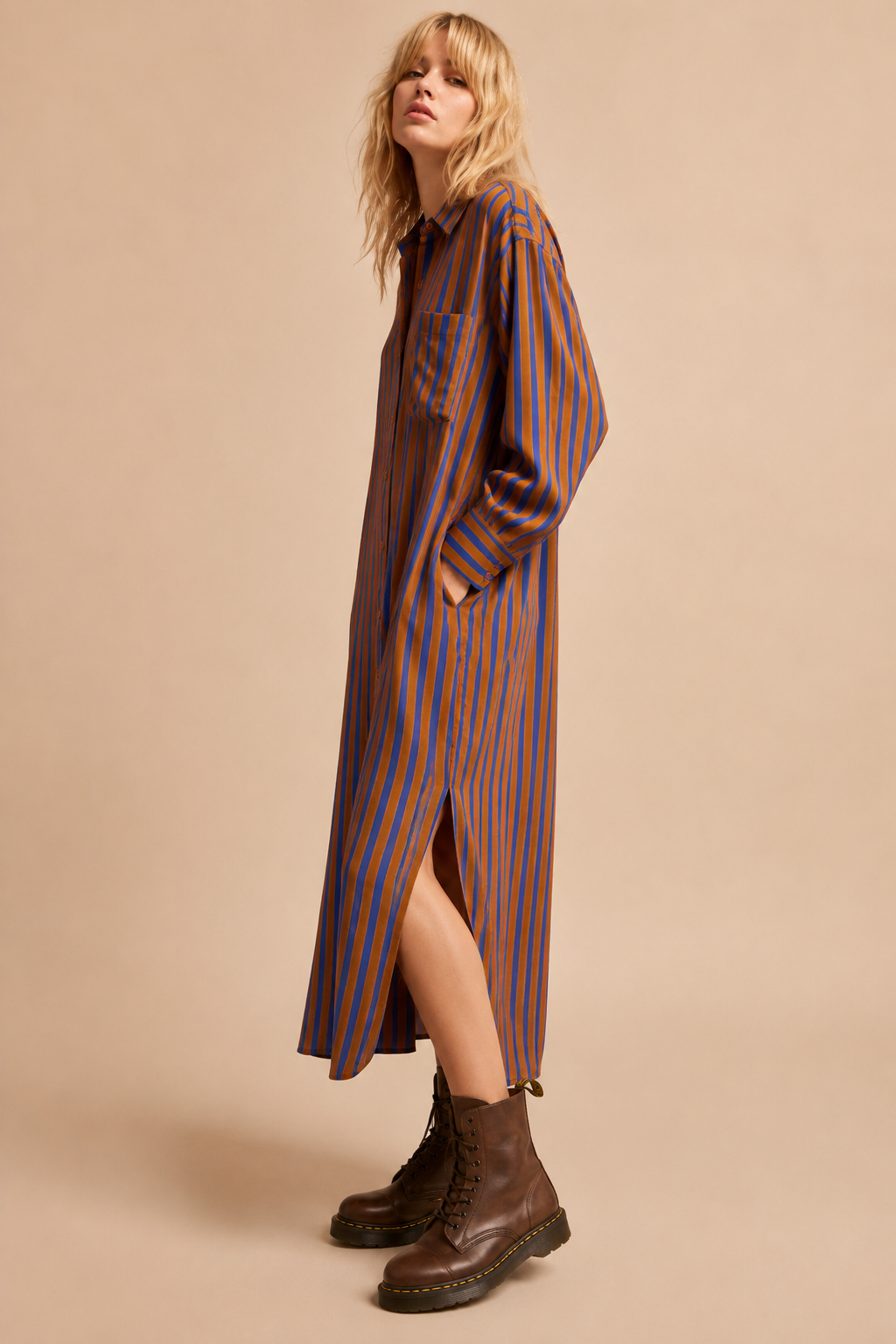 The Uptown Stripe Midi Dress