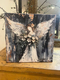 Angel Flower Bouquet Canvas: 8x8