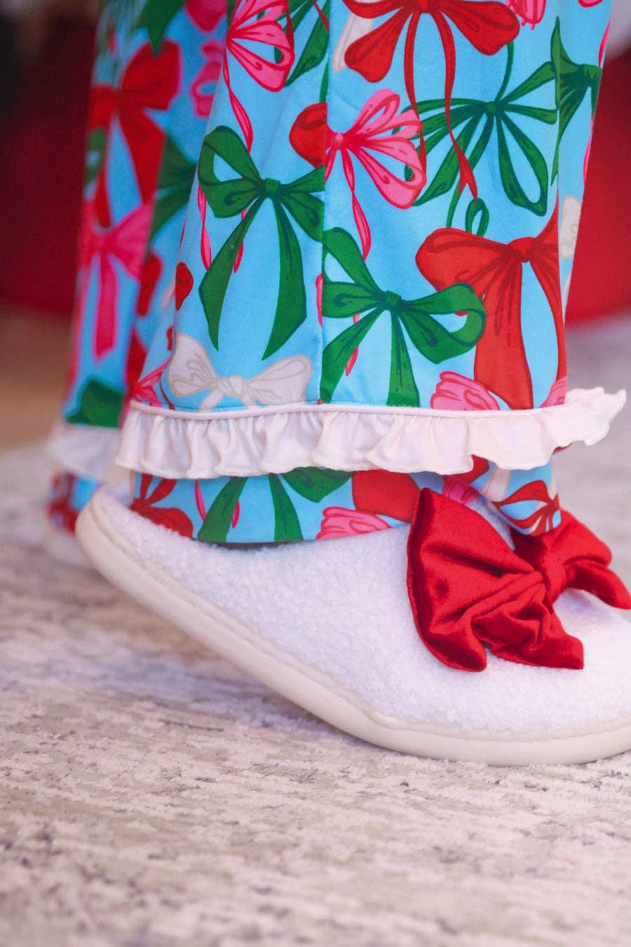 Jingle Bows Ruffle Pajama Set