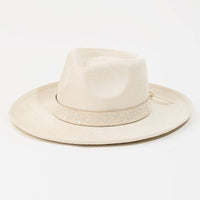 Embroidered Flower Strap Fedora Hat Two Colors!