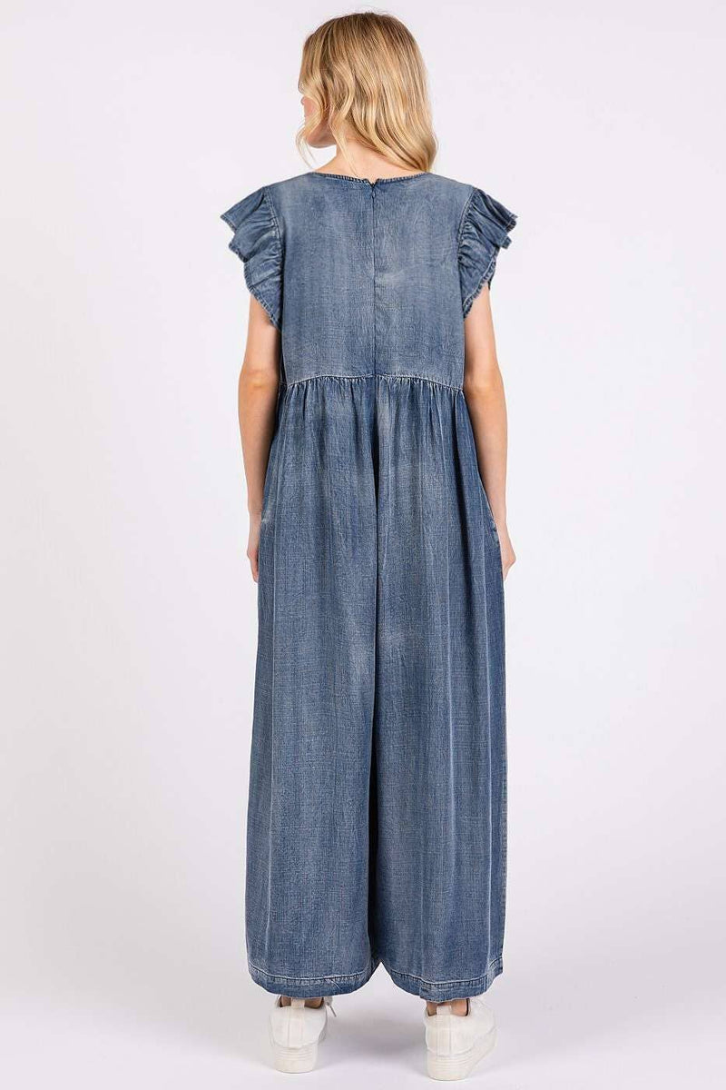 Washed Chambray Jumpsuit