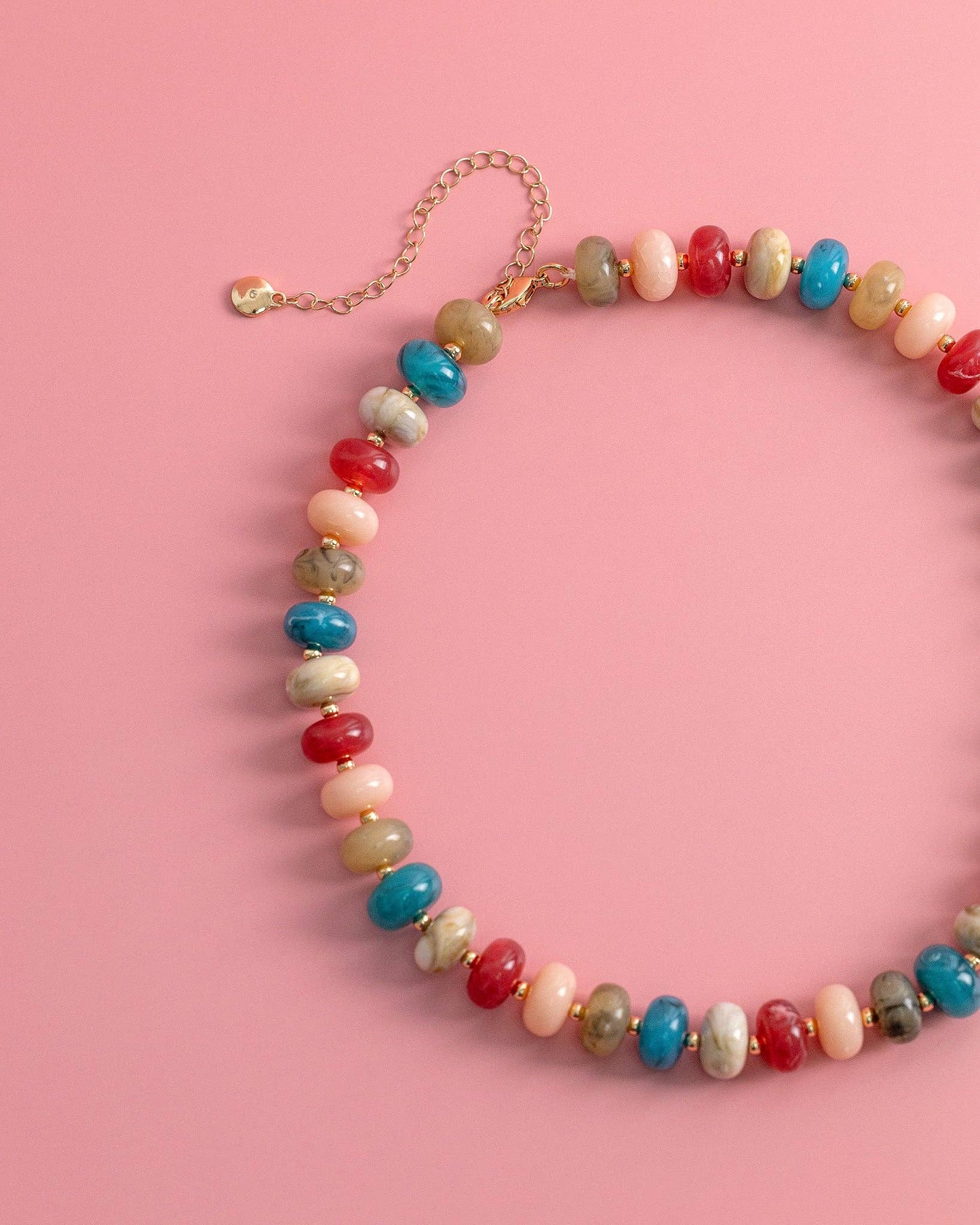 Mood Swirl Marble Bead Necklace: Multi