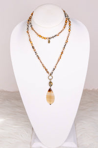 Debbie Necklace in Brown/Dalmation