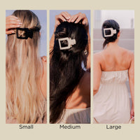 Square Flat Hair Clip | Medium | Coconut White