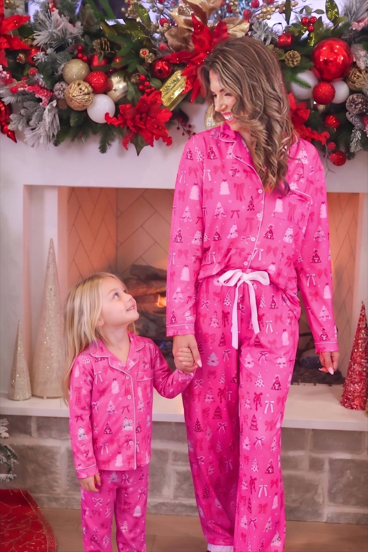 Pretty Pink Christmas Ruffle Pajama Set