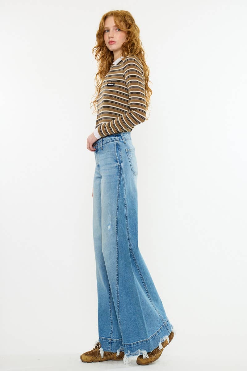 KanCan Mid Rise Super Wide Denim
