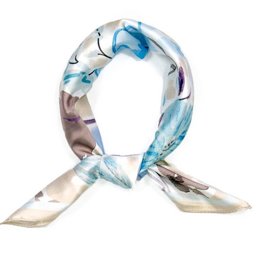 Floral Pattern Bandana: Blue