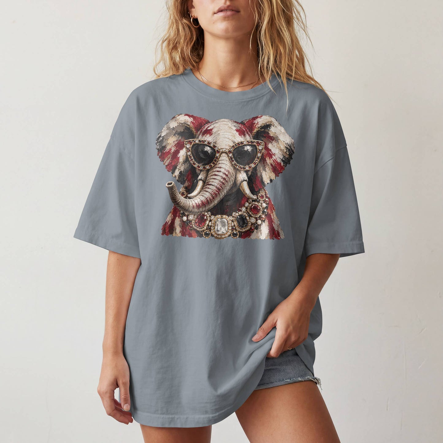 Glam Crimson Elephant Tee | Comfort Colors