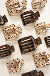 Square Flat Hair Clip | Large | Blonde Tortoise