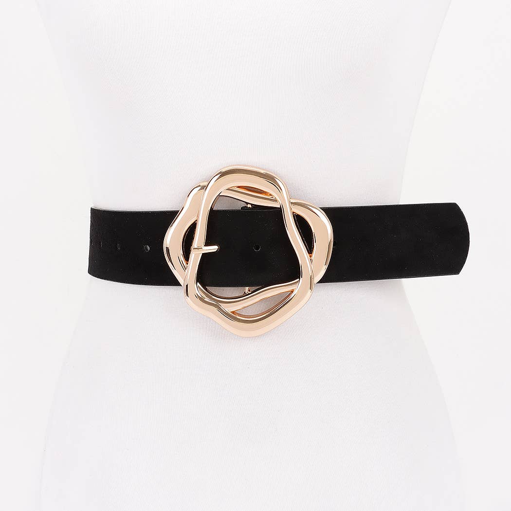 Unique Twisted Buckle Belt: BK