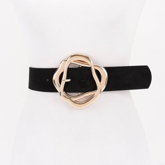 Unique Twisted Buckle Belt: BK