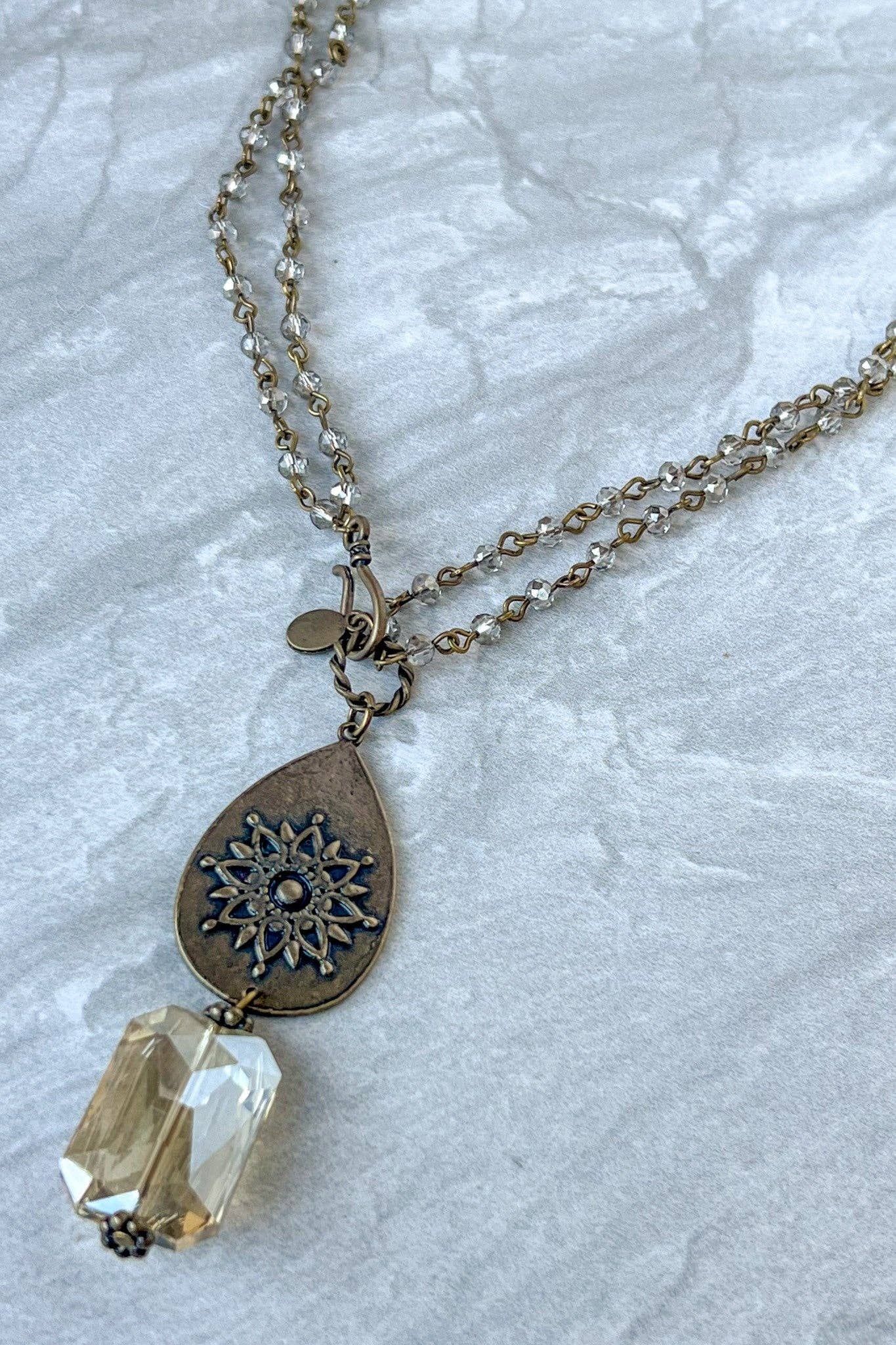 Choose Happy Necklace in Bronze