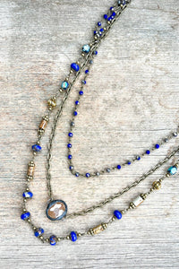 Justina Necklace: Blue