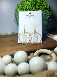 Modern Gold & White Dangles