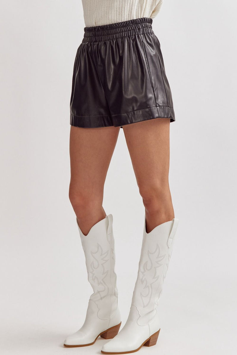 Shania Faux Leather High-Waisted Shorts