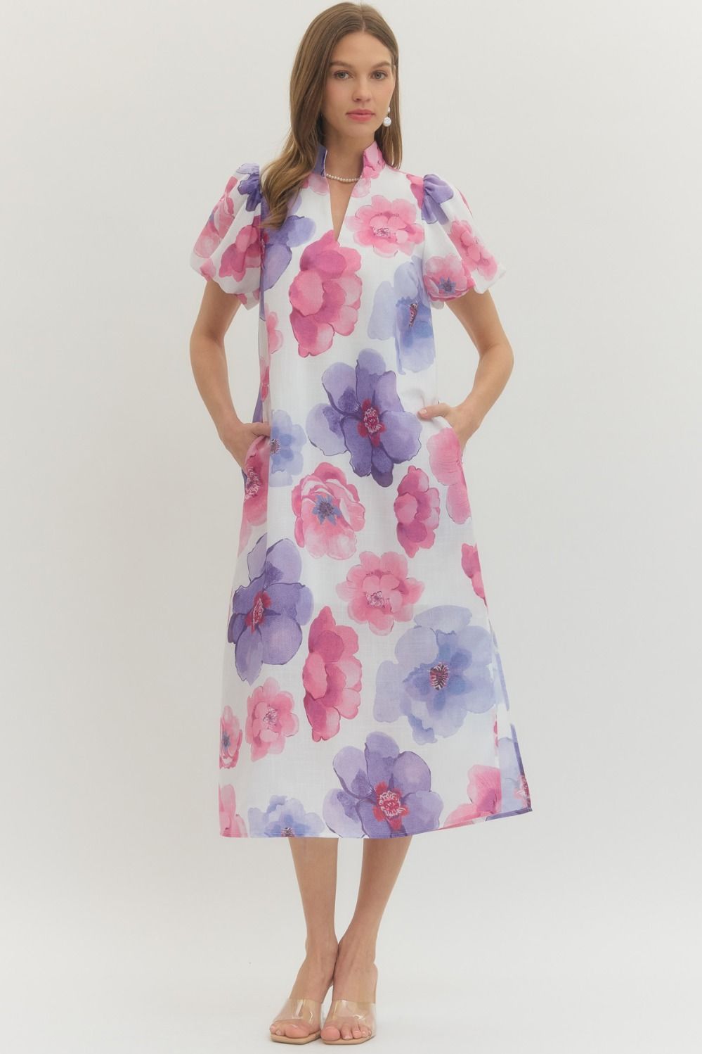 Lavender Bloom Midi Dress