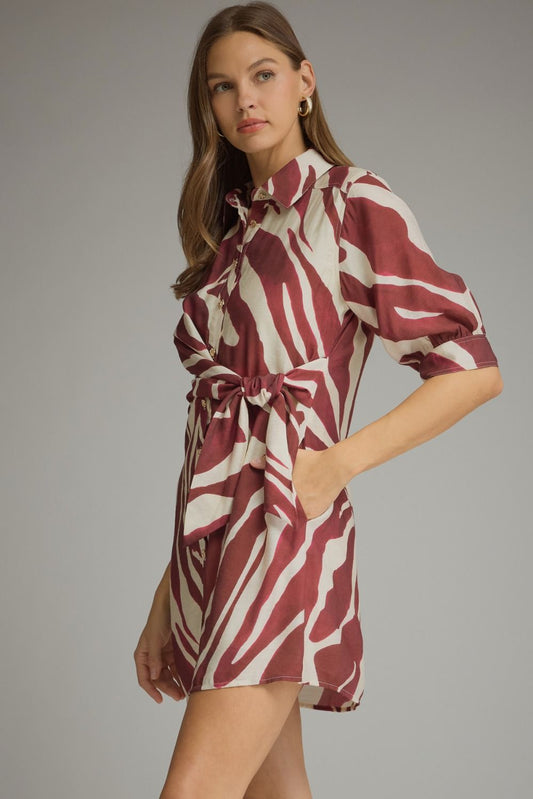 Autumn Merlot Mini Dress