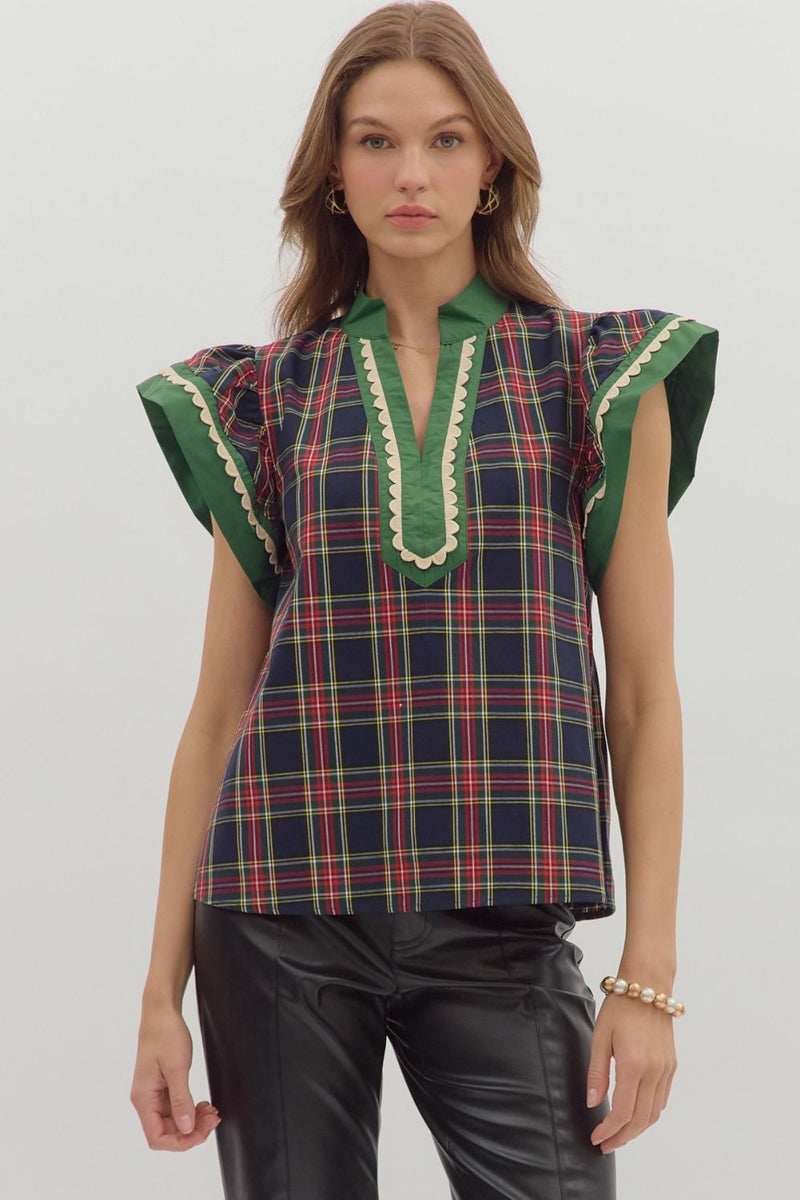 Plaid Charm Top