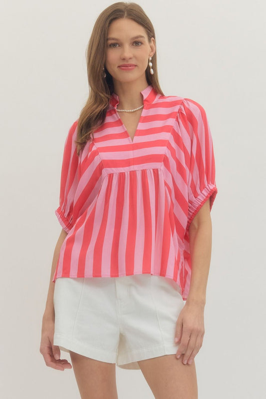 Blushing Striped Top