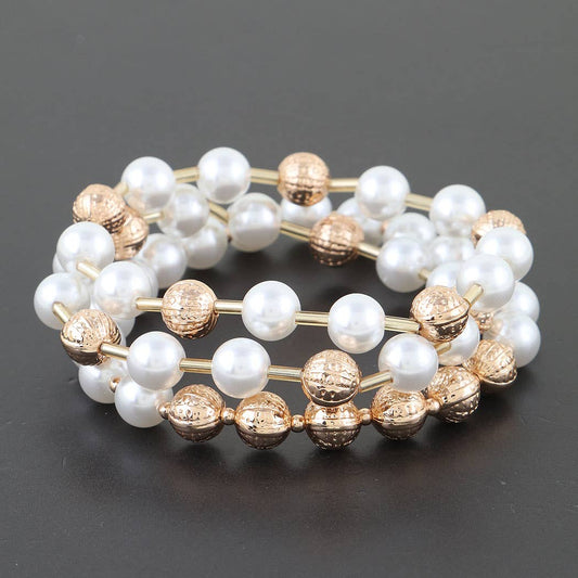 Multi Pearl Beaded Bracelet: GCR