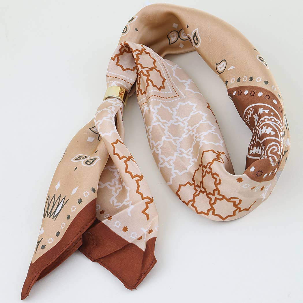 Brown Multi Star Scarf Wrap Necklace