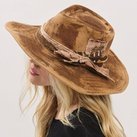 Vintage Shapeable Cowgirl & Fedora Hat With Feather