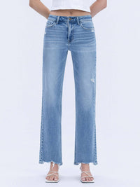Vervet High Rise Distressed Hem Denim