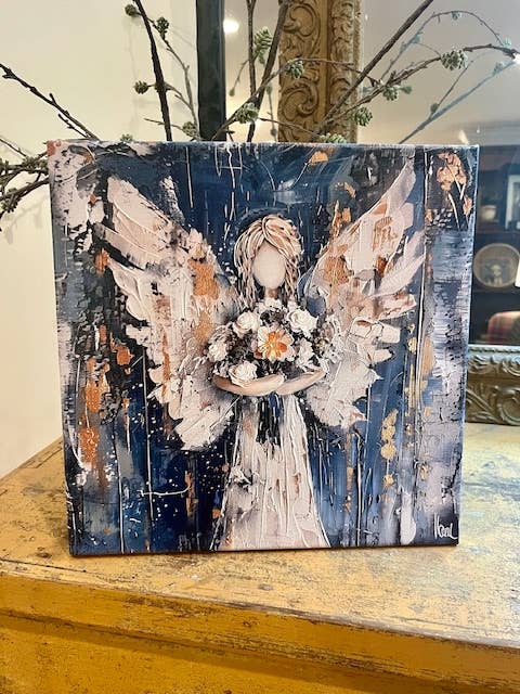 Angel Gold Flower Canvas: 8x8