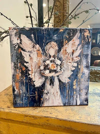 Angel Gold Flower Canvas: 8x8