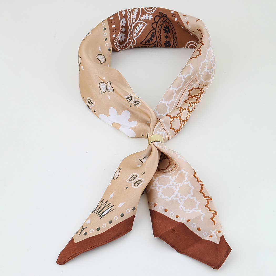 Brown Multi Star Scarf Wrap Necklace