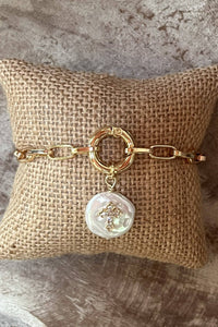 Pearl Cross Bracelet