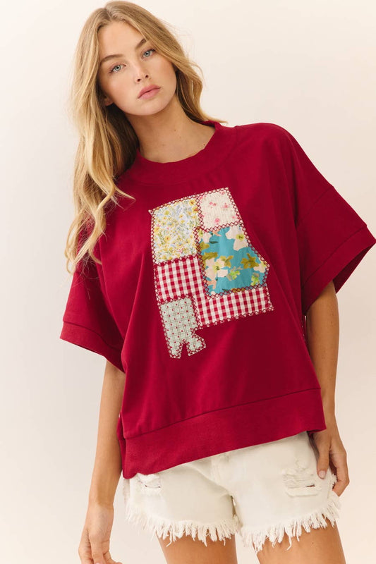 Alabama Patchwork Short Sweatshirt