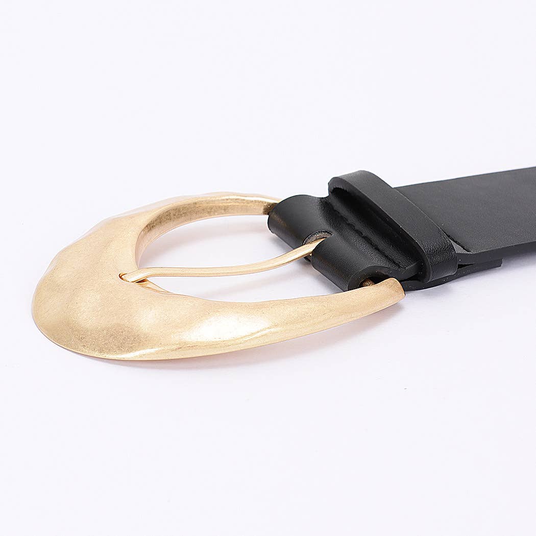 Metal Buckle PU Belt: BK