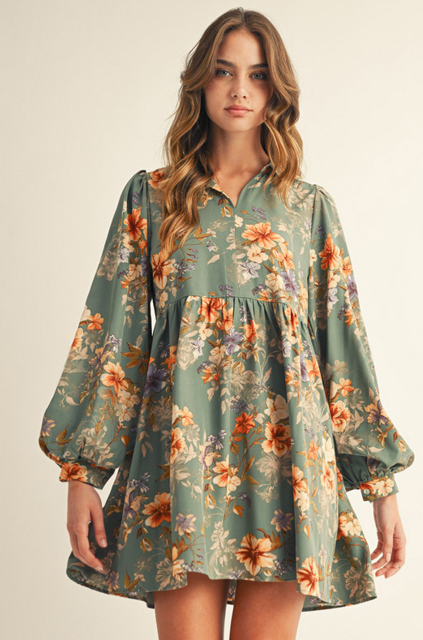 Sage Babydoll Dress